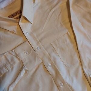 Roundtree‎ & Yorke Gold Label Mens Button Down Shirt Non-Iron 17/35 XL Yellow